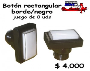 RENTAGAME CHILE Repuestos en Chile en Santiago |  Bot&oacute;n rectangular borde/negro precio oferta: $ 4.000, Rentagame: maquinas de juego:  accesorios,repuestos, servicio tecnico