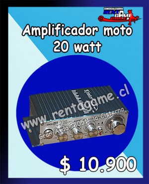 RENTAGAME CHILE Repuestos en Chile en La Cisterna |  Amplificador moto 20 watt/precio oferta : $ 10.900, Rentagame: maquinas de juego:  accesorios,repuestos, servicio tecnico