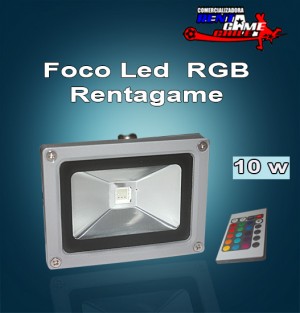 Rentagame chile Repuestos en Chile en Santiago |  Foco led  rgb rentagame, 10 watts/220 volts/colores, Iluminacion led, ahorre hasta un 90% de energia electrica
