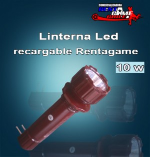 Rentagame chile Repuestos en Chile en Santiago |  Linterna led recargable rentagame /10 watt  $ 2.900, Iluminacion led, ahorre hasta un 90% de energia electrica