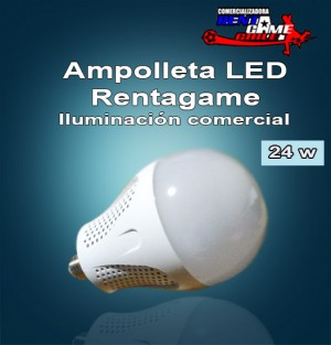 Rentagame chile Repuestos en Chile en Santiago |  Ampolleta led rentagame, 24w/220volt/rosca e27 $ 13.900 , Iluminacion led, ahorre hasta un 90% de energia electrica