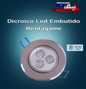 Rentagame chile Repuestos en Chile en Santiago |  Dicroico led embutido rentagame 3 watt/220 volt/luzfria, Iluminacion led, ahorre hasta un 90% de energia electrica