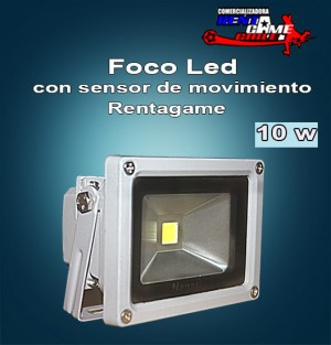 Rentagame chile Repuestos en Chile en La Cisterna |  Foco led con sensor de movimiento rentagame 10 watt/220v, Iluminacion led, ahorre hasta un 90% de energia electrica