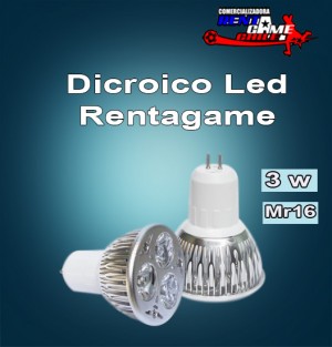 Rentagame chile Repuestos en Chile en La Cisterna |  Dicroico 3 watt/220 volt /mr16/luz fr&iacute;a/material plastico-aluminio, Rentagame: maquinas de juego,accesorios, repuestos y serv. tecnico